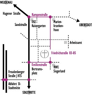 Wegskizze FeG Siegen-Mitte